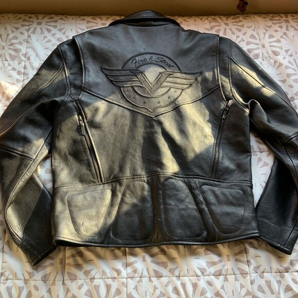 Vintage Motorcycle Harley Davidson Leather Jacket Double Riders D Pocket Men’s L - Picture 4 of 16